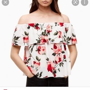 Wilfred off the shoulder floral cropped top